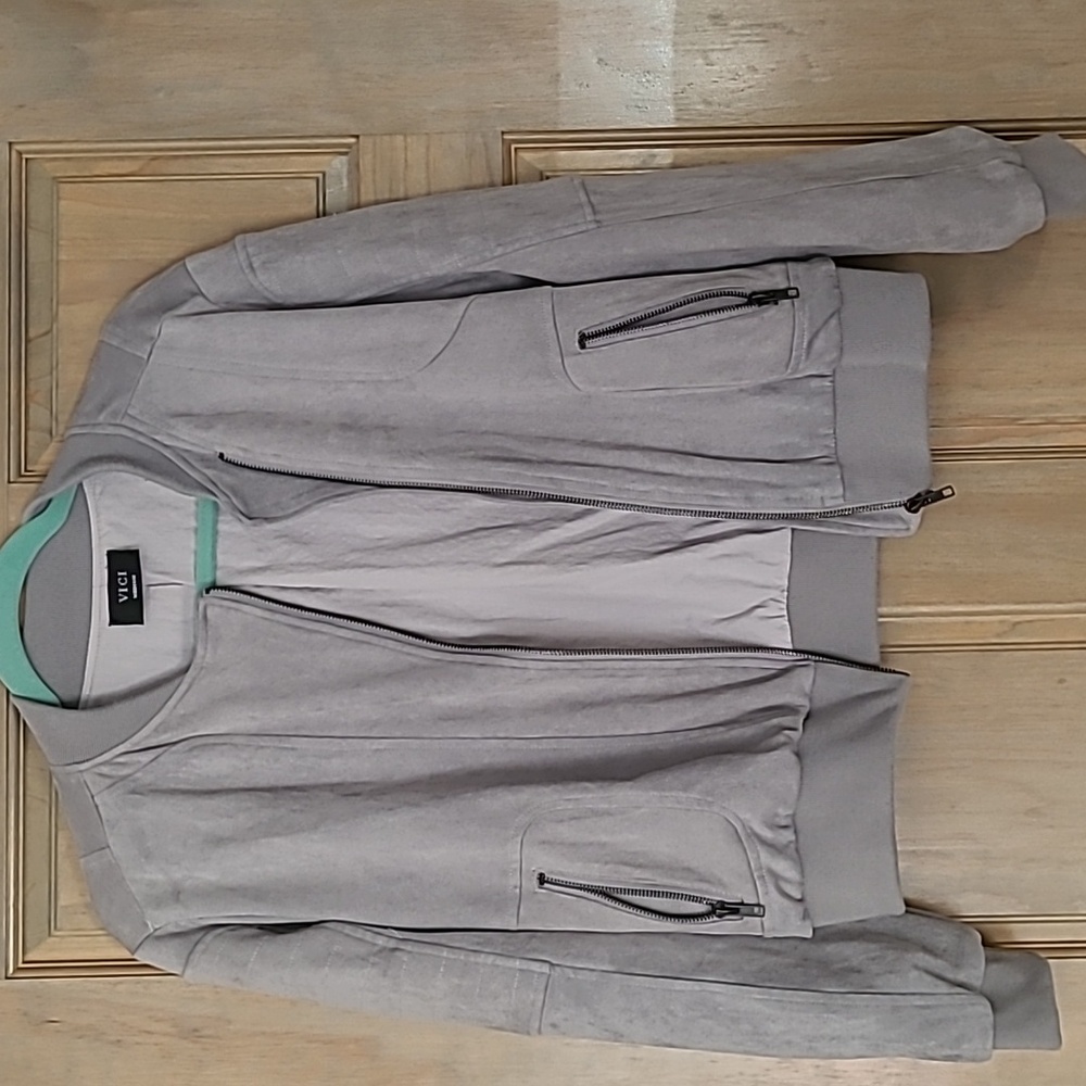 Vici suede bomber jacket.